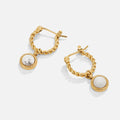 Vioraia White Agate Twisted Hoop Earrings