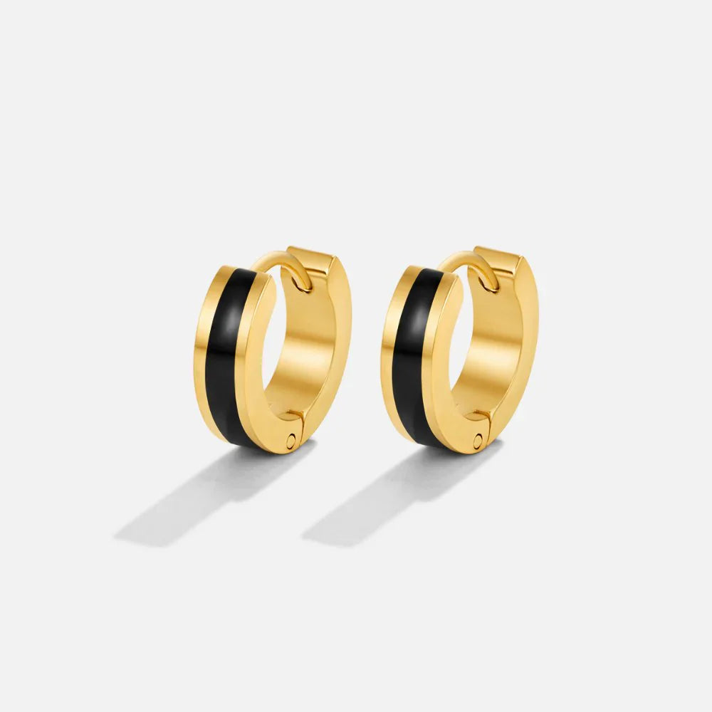 Vioraia Leigh Black Hoop Earrings