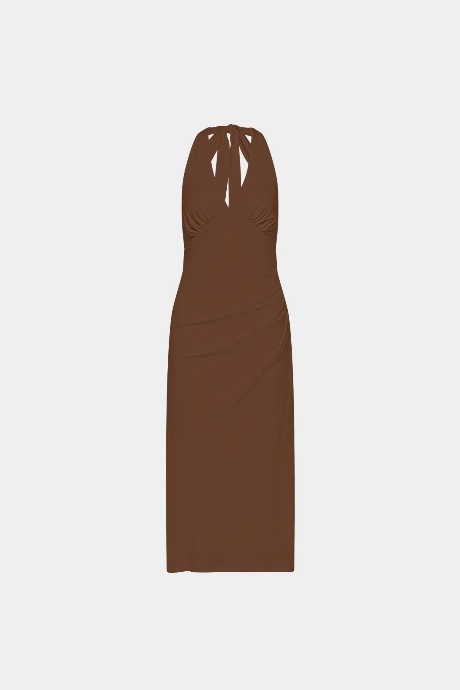 Pleated Backless Halter Dress | Cafe