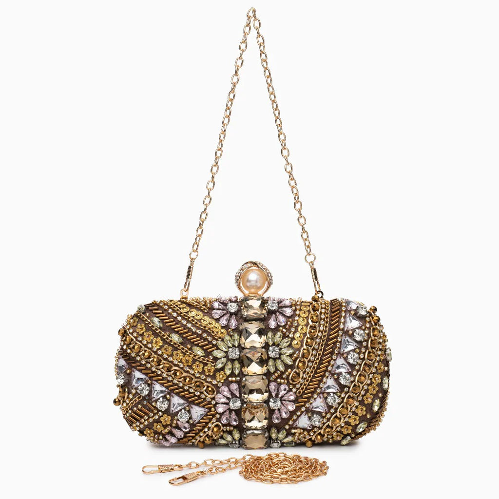 Vioraia Cynthia Beaded Embroidery Clutch Bag