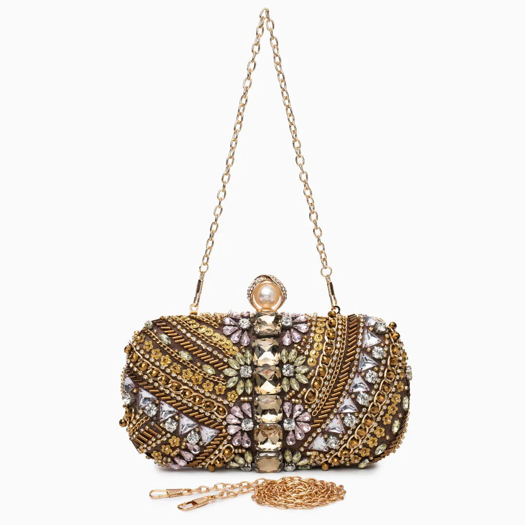 Vioraia Cynthia Beaded Embroidery Clutch Bag