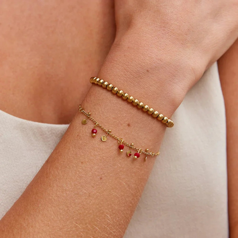 Vioraia Ruby Red Bead Bracelet