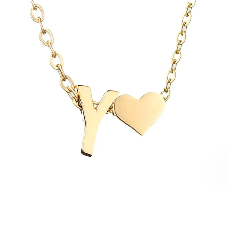 Vioraia Forever Love & Letter Gold Necklace