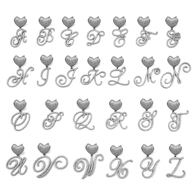 Vioraia Verano Heart Initial Tennis Necklace