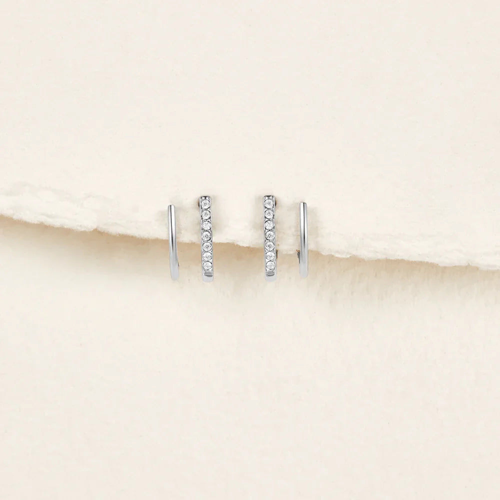 Vioraia Silver & Crystal Claw Earrings