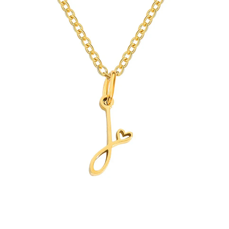 Vioraia Gold Letter Heart Necklace