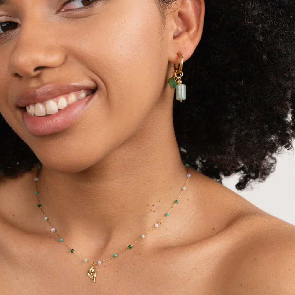 Vioraia Golden Tulip Bead Necklace