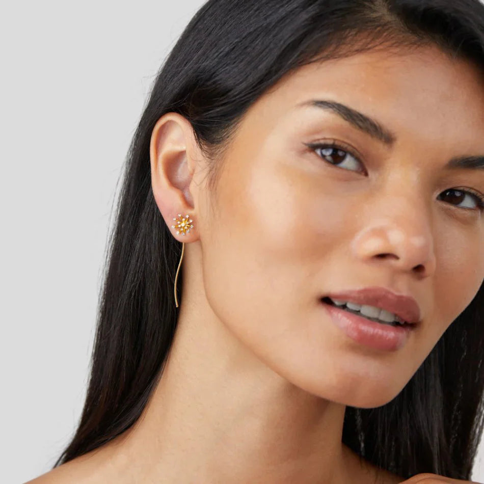 Vioraia Make A Wish Dandelion 18K Gold Earrings