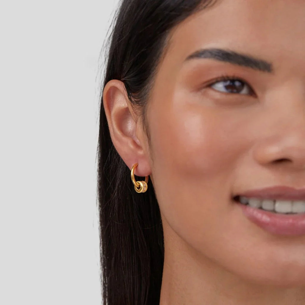 Vioraia Gigi Crystal 18K Gold Hoop Earrings