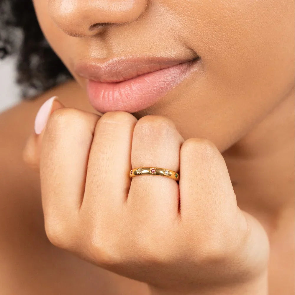 Vioraia Tali Rainbow Crystal Ring