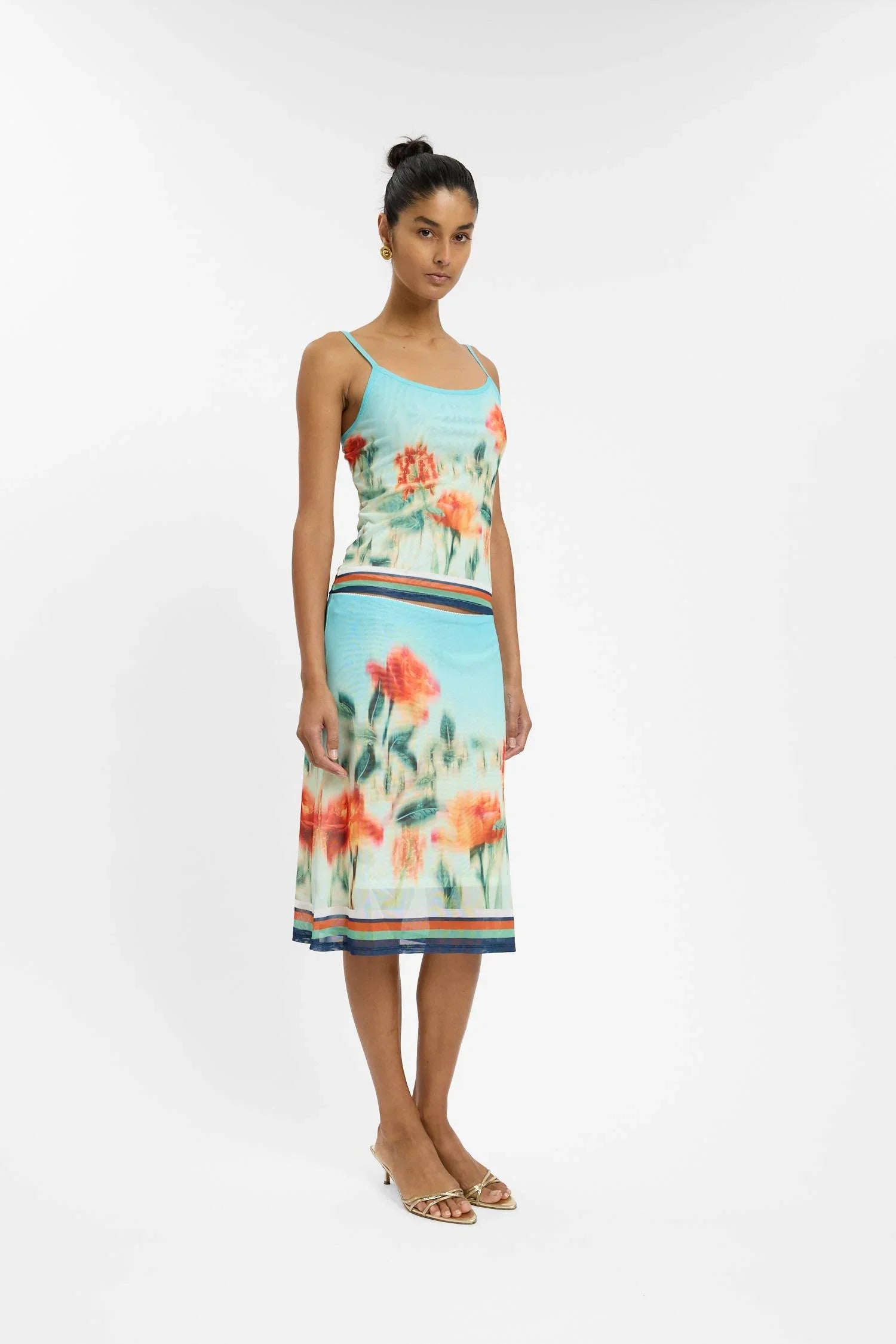 Midi Skirt | Mesh Baby Blue