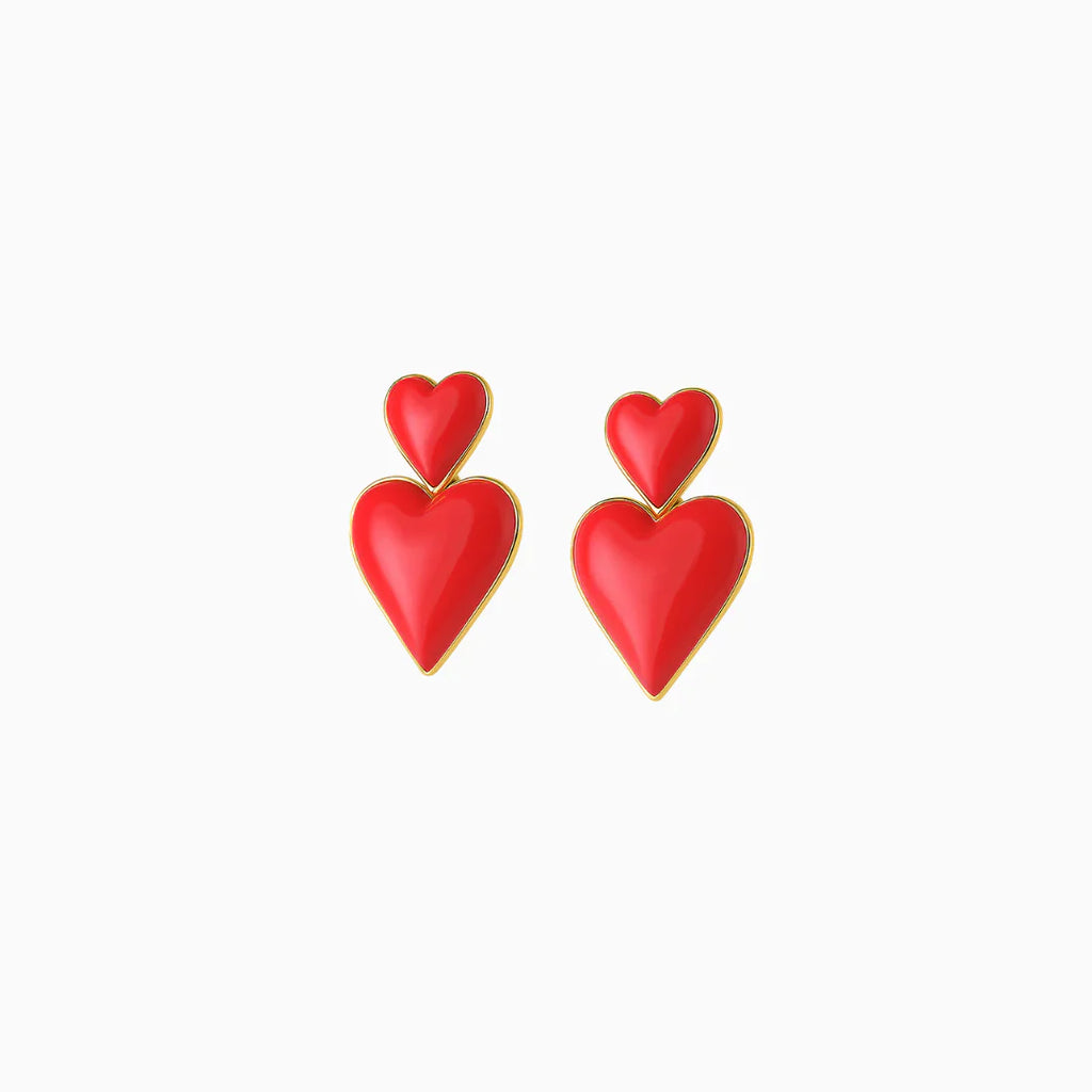 Vioraia Amara Double Heart Earrings