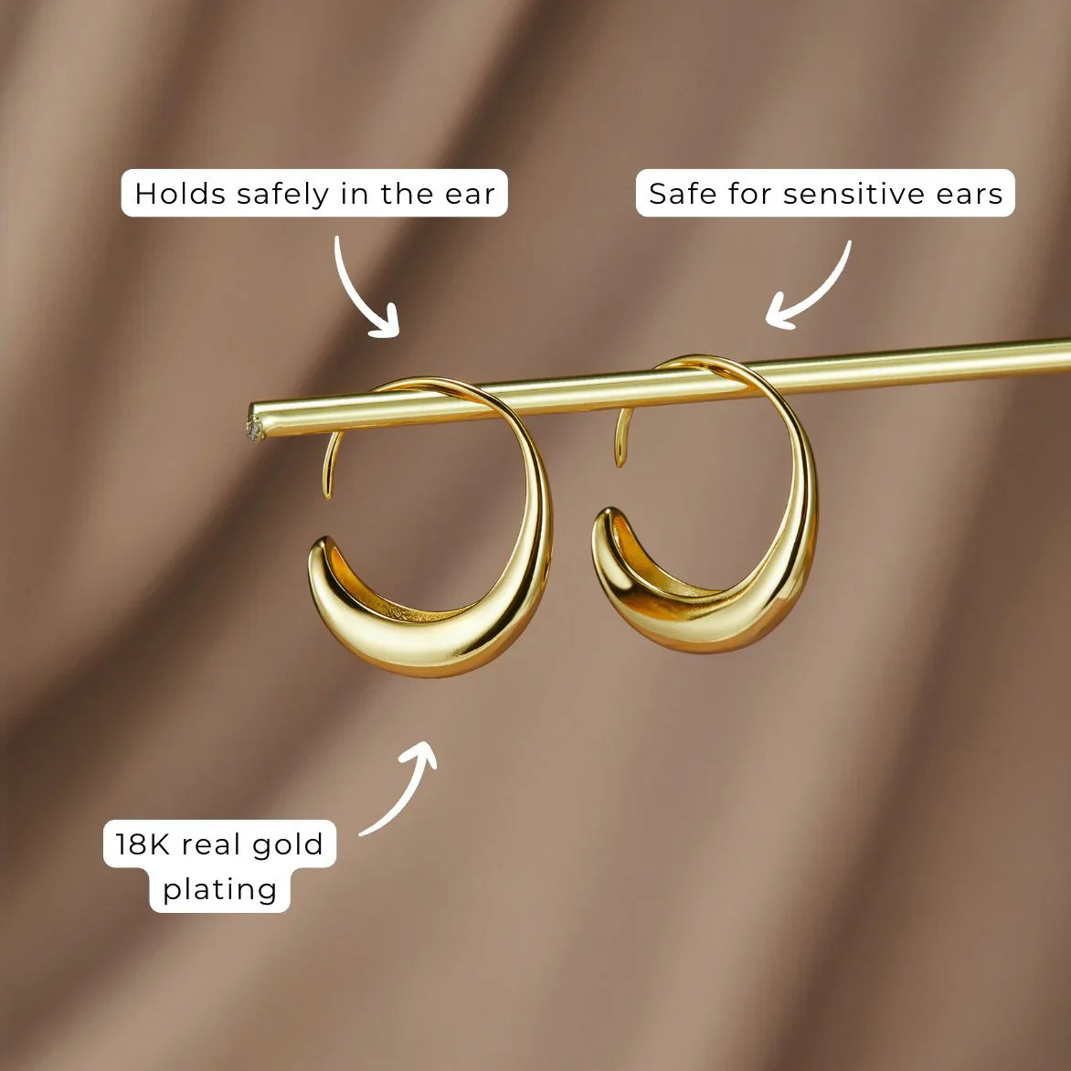 Vioraia Classic Drop Hoop Earrings
