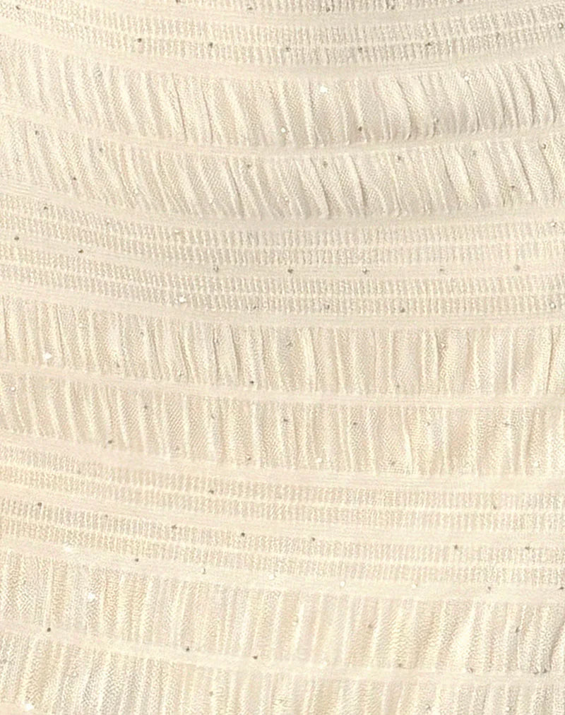 Akaira Mini Dress in Sequin Mesh Ivory