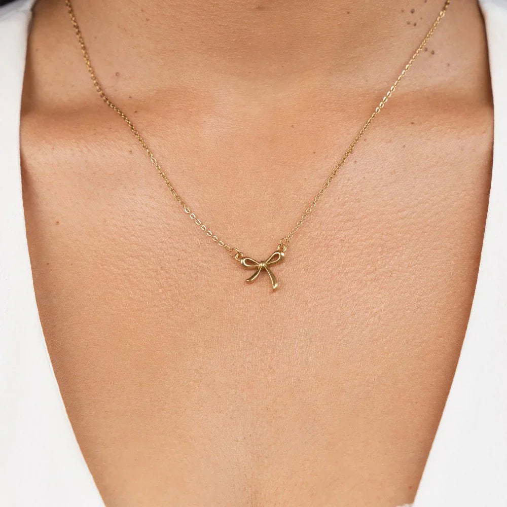 Vioraia Serenity Bow Pendant Necklace