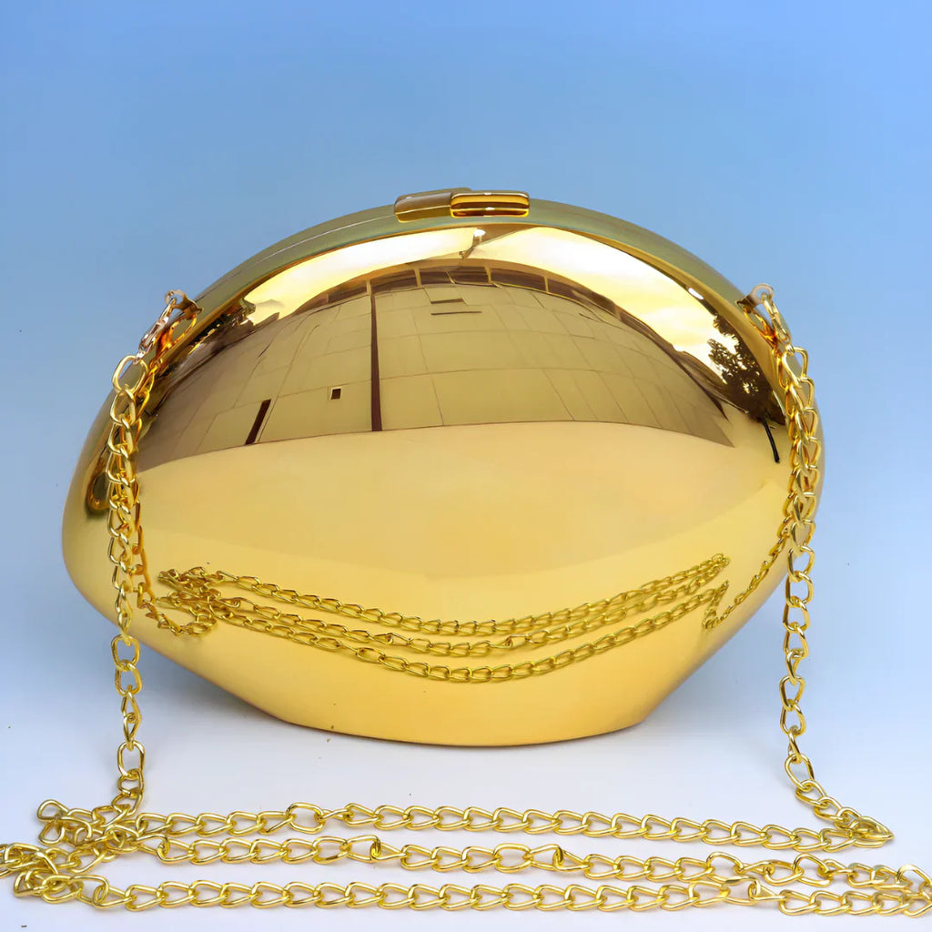 Vioraia Lustre Dome Clutch Bag