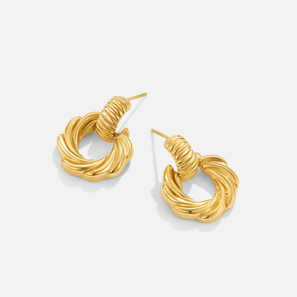 Vioraia Leah 18K Twisted Hoop Earrings