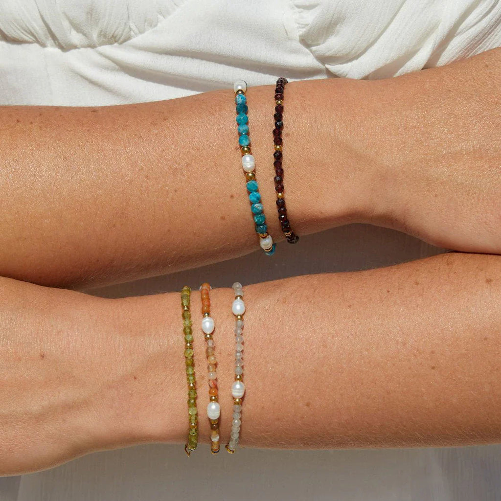 Vioraia Agate & Pearl Bead Bracelet