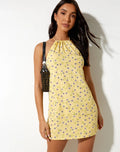 Valkyrie Mini Dress in Wild Flower Lemon Drop