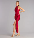 Red Carpet Rules Front Sash Mini Dress