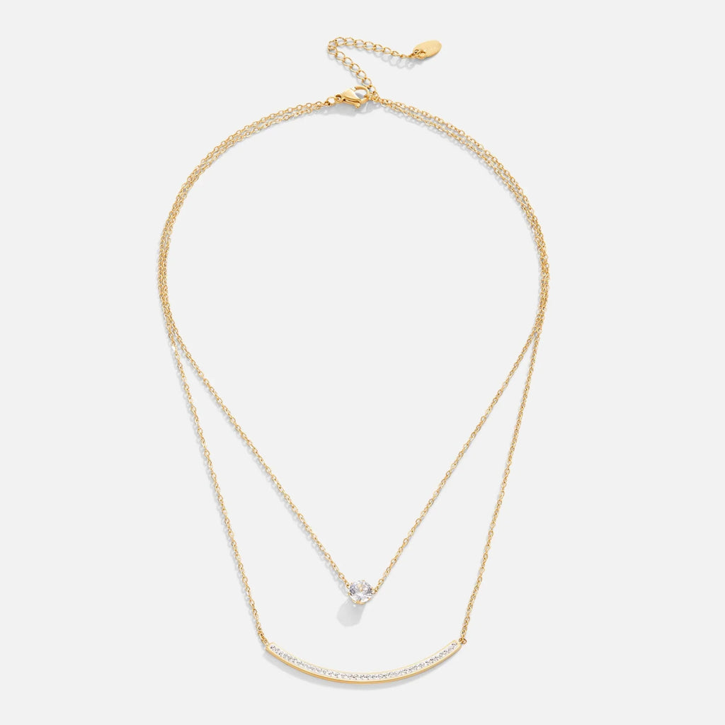 Vioraia Dainty Crystal Layered Necklace