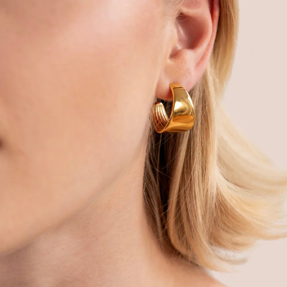Vioraia Gigi Semi Hoop Earrings