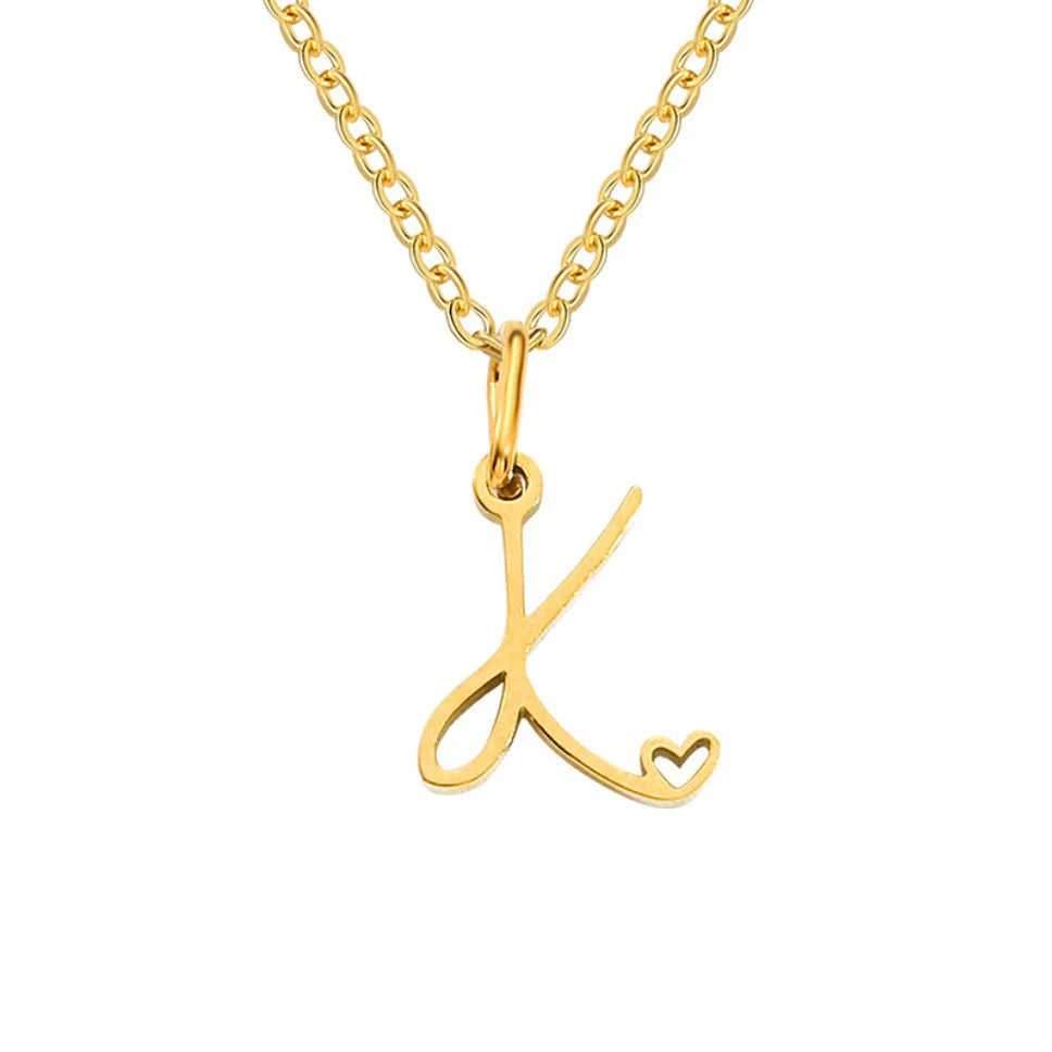Vioraia Gold Letter Heart Necklace