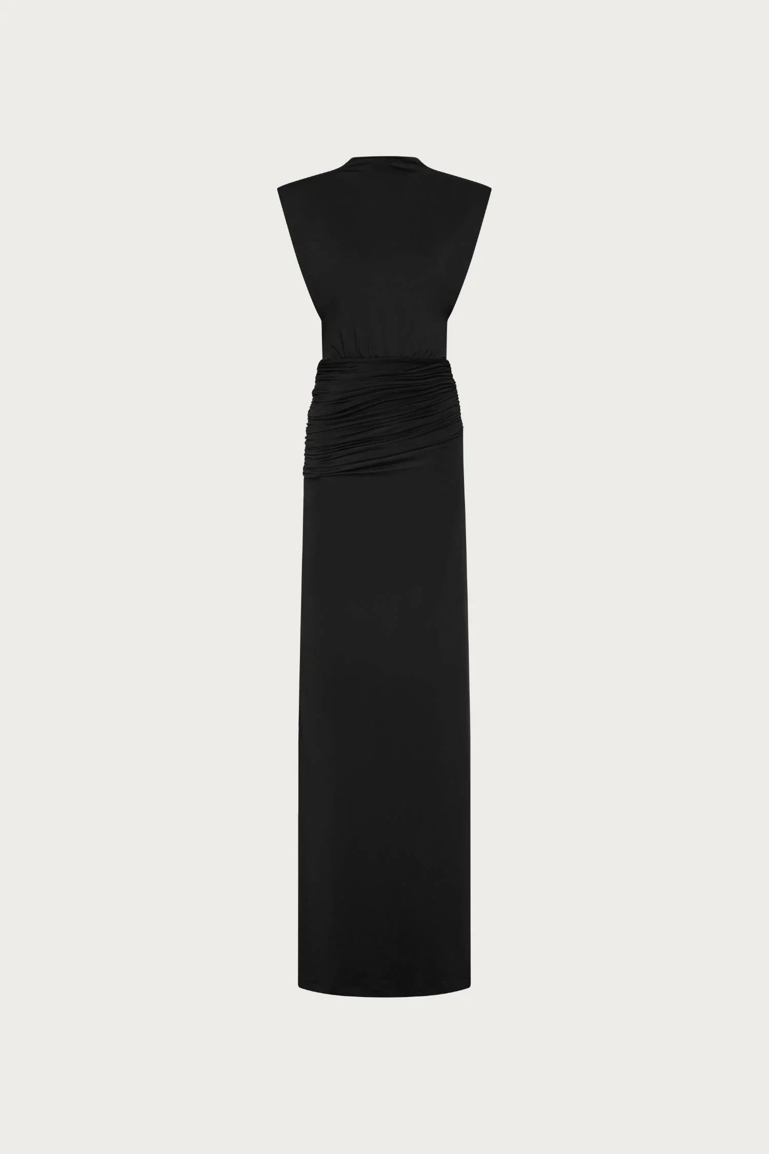 Structured Shoulder Gown | Black
