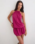 Veloria Mini Dress in Dark Rose