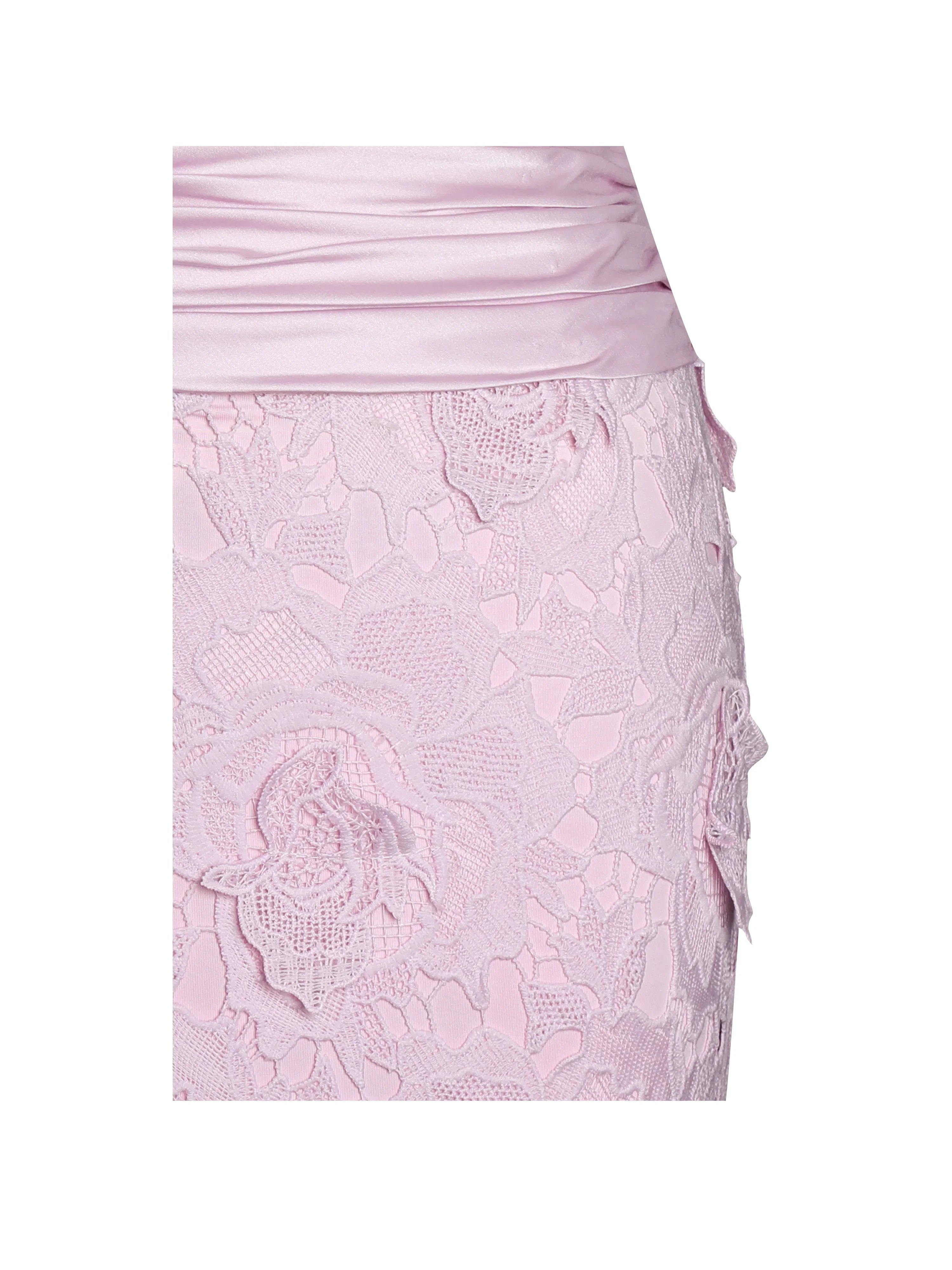 Dahlia Pink Floral Lace Mermaid Gown