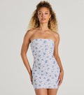 Major Charmer Ditsy Floral Strapless Mini Dress
