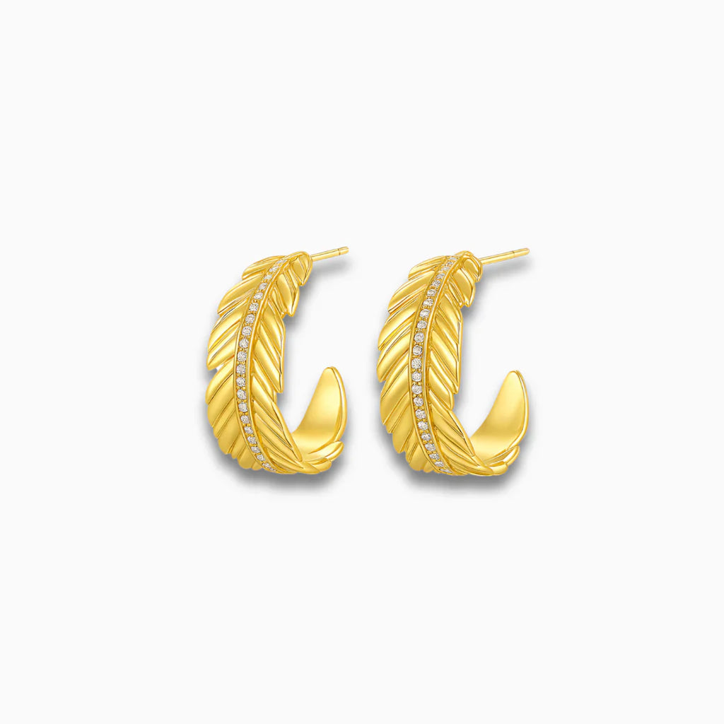 Vioraia Feather Crest Earrings