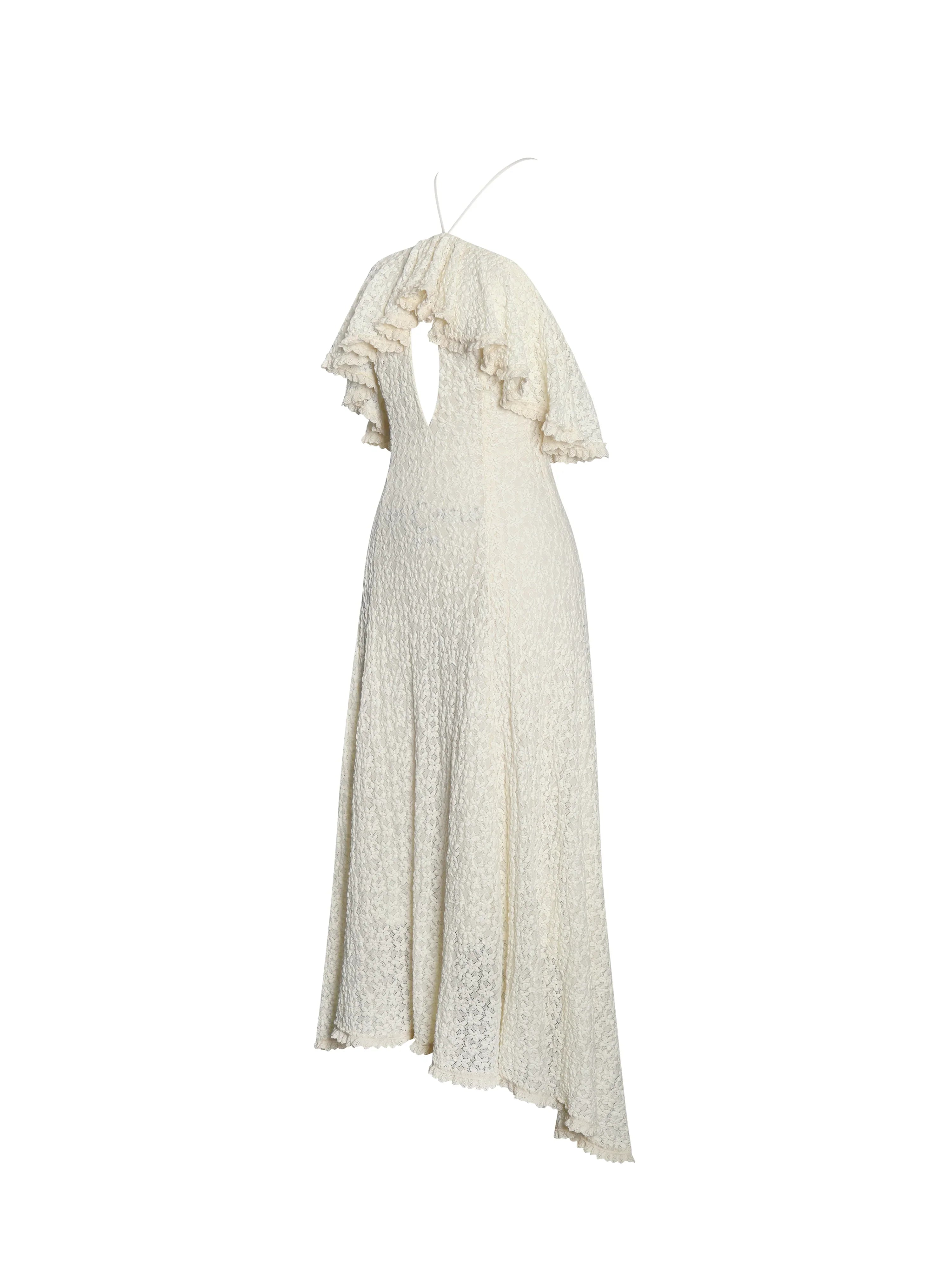 Idra Lace Trim Sleeveless Crochet Midi Trailing Dress