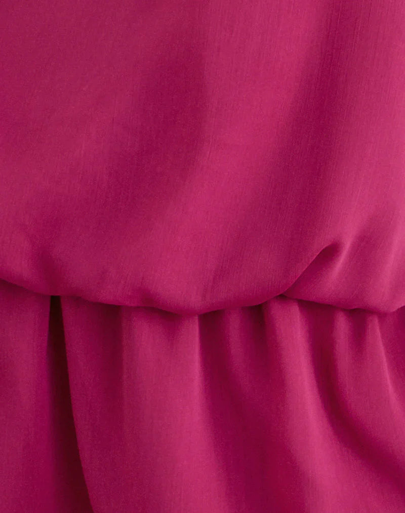 Veloria Mini Dress in Dark Rose