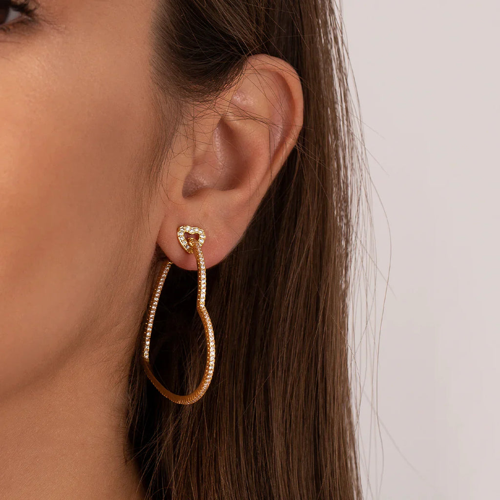 Vioraia Sparkling Love Hoop Earrings