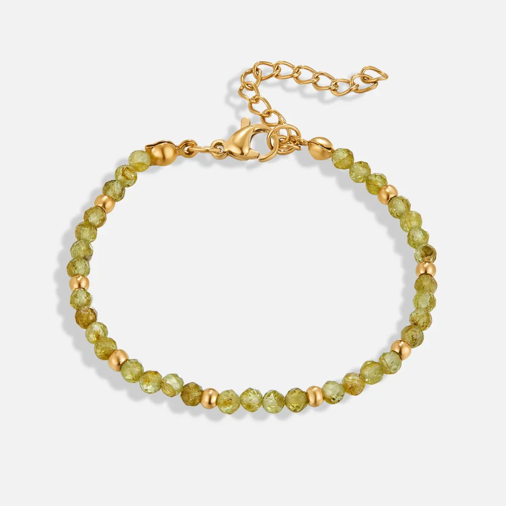 Vioraia Green Peridot Bead Bracelet