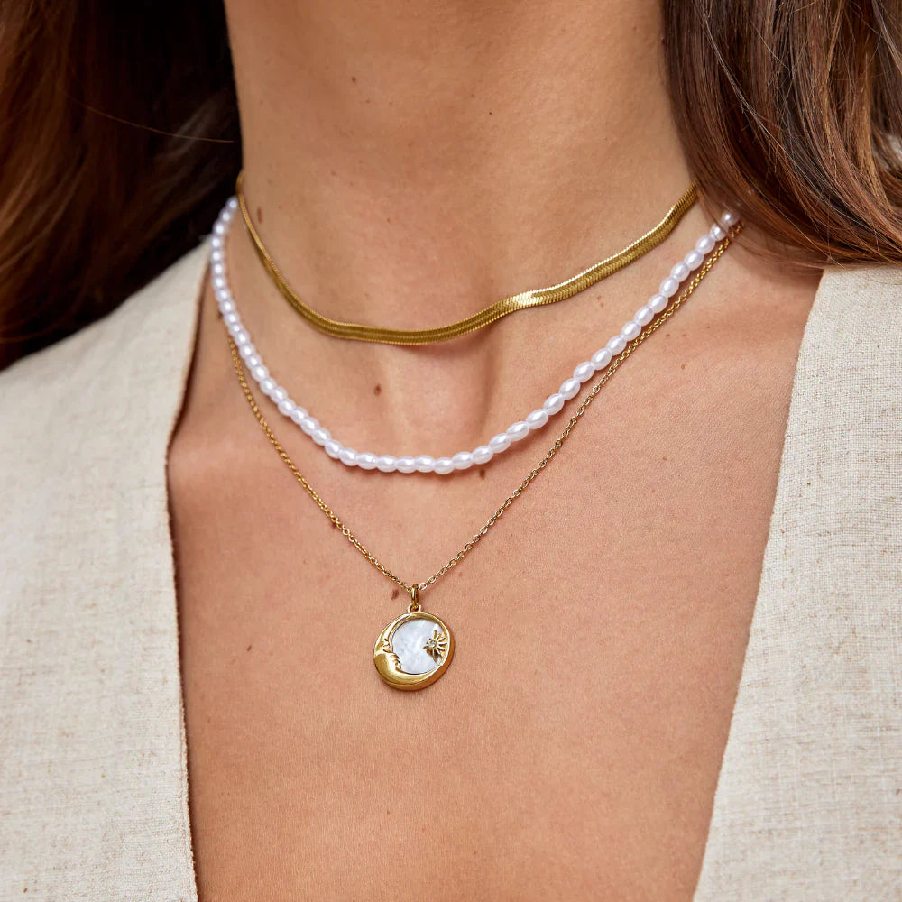 Vioraia Dreaming in the Clouds' Moon & Star Necklace