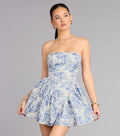Sweet Blooms Floral Lace-Up Mini Dress