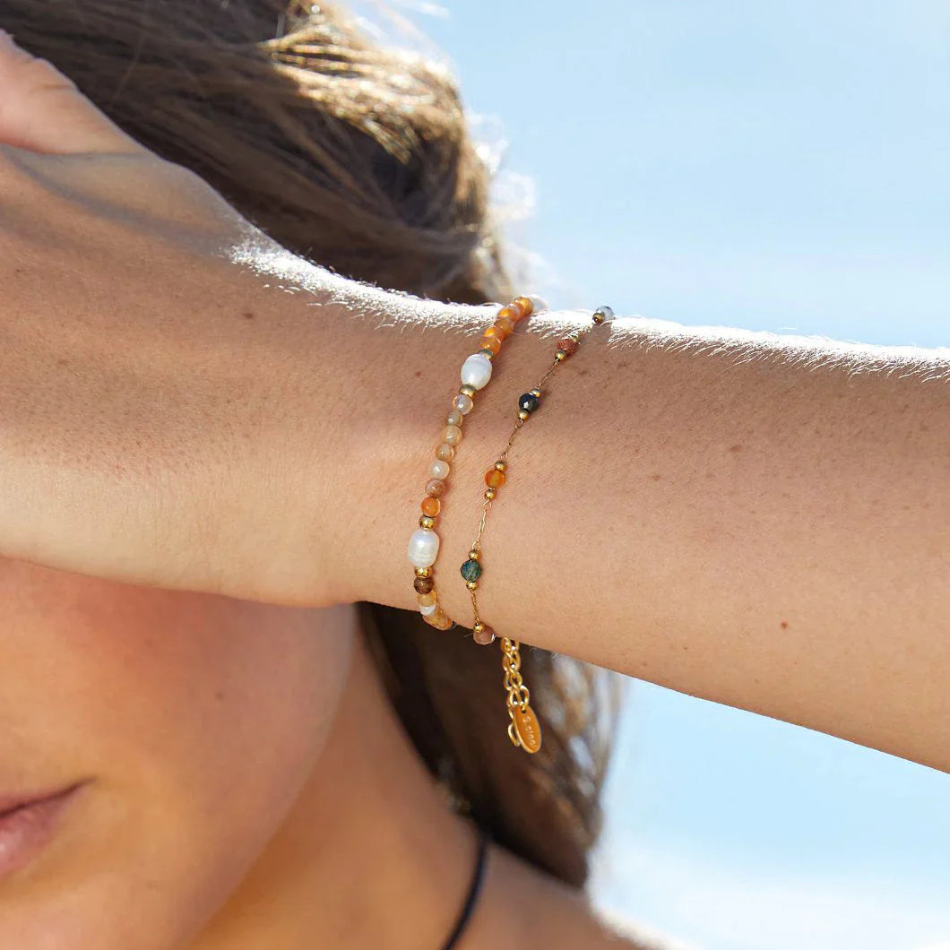 Vioraia Agate & Pearl Bead Bracelet