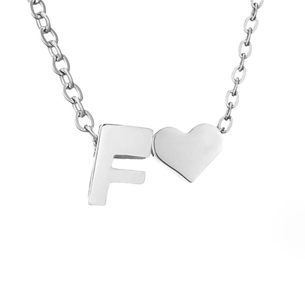 Vioraia Forever Love & Letter Silver Necklace