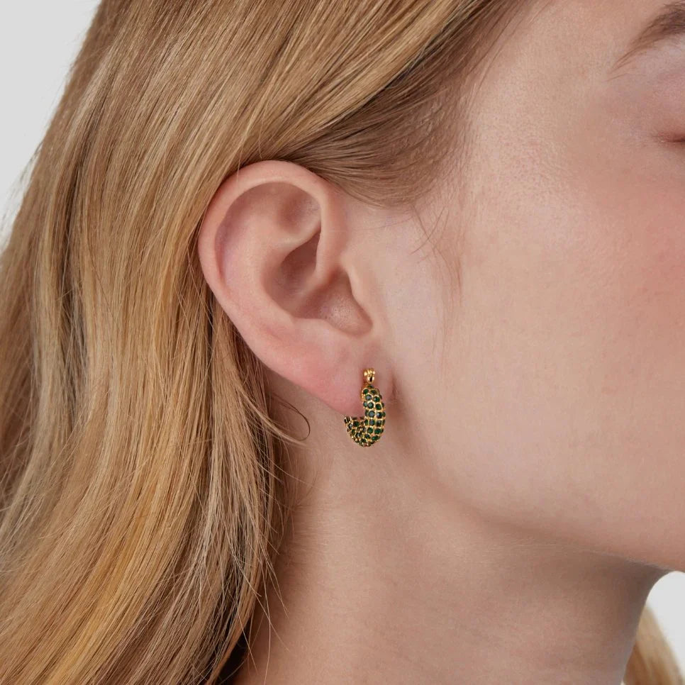 Vioraia Emerald Beauty Hoop Earrings