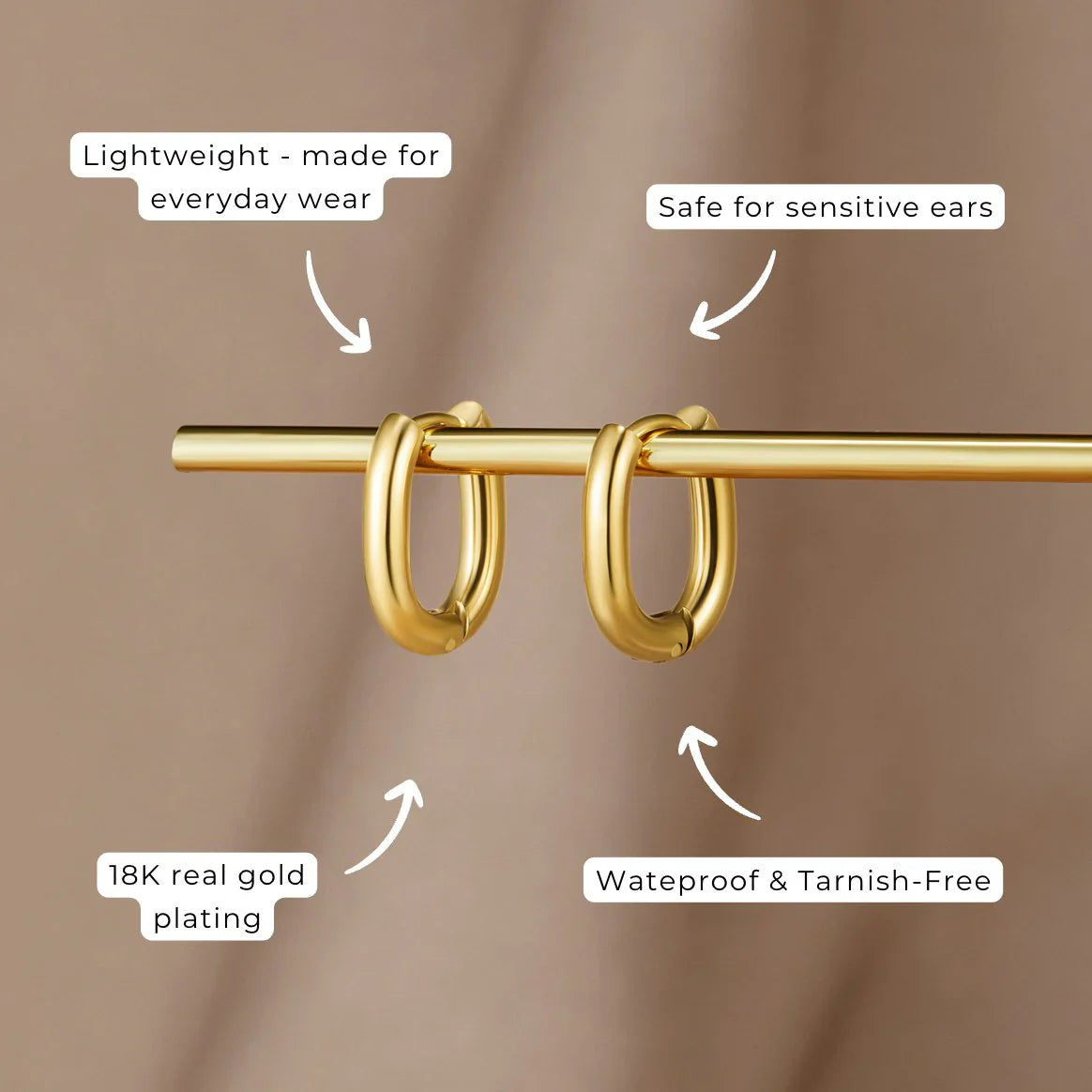 Vioraia Madison Gold Hoop Earrings