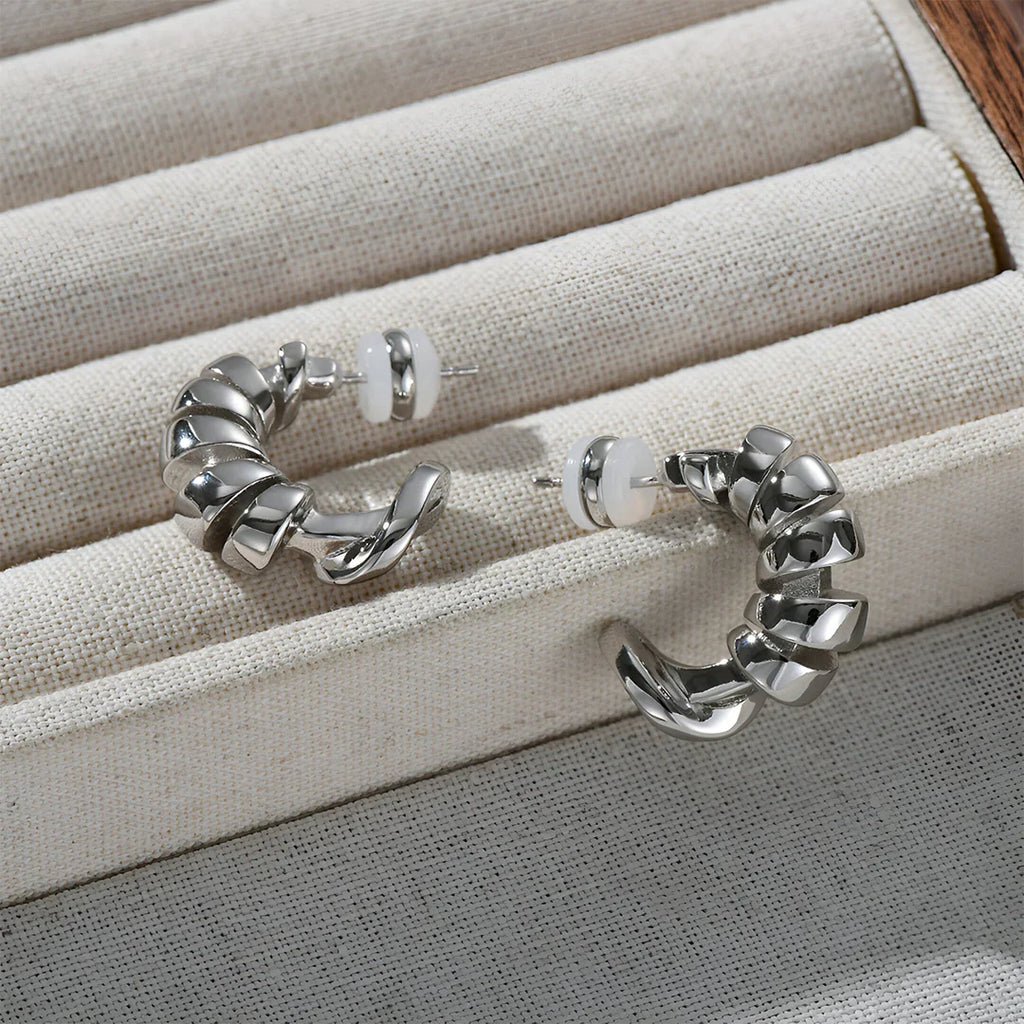 Vioraia Natalie Spiral Hoop Earrings