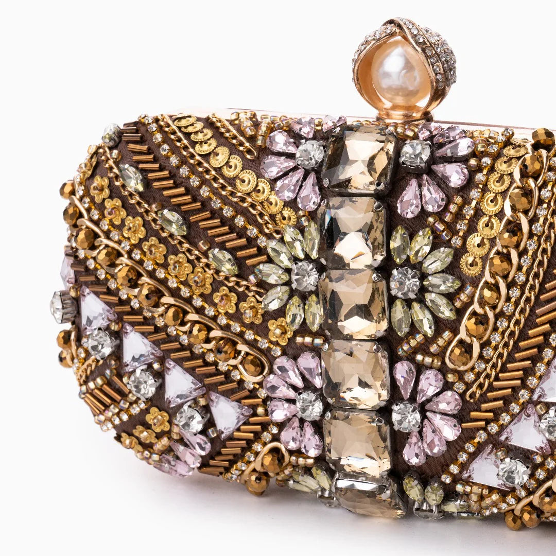 Vioraia Cynthia Beaded Embroidery Clutch Bag