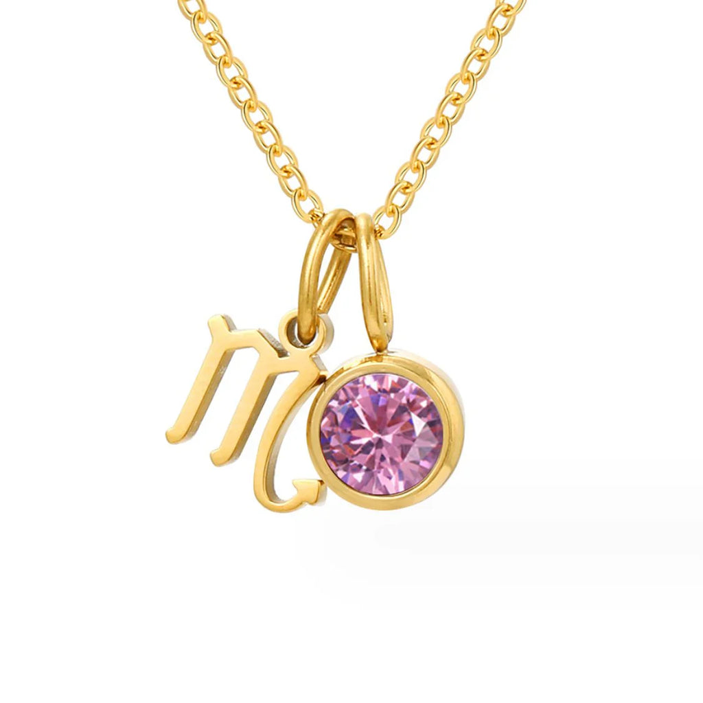 Vioraia Astria Zodiac Birthstone Necklace