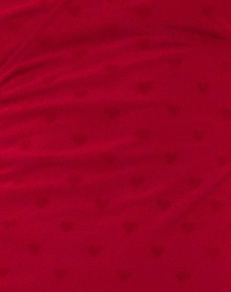 Micaya Mini Dress in Red Heart Flocked Mesh