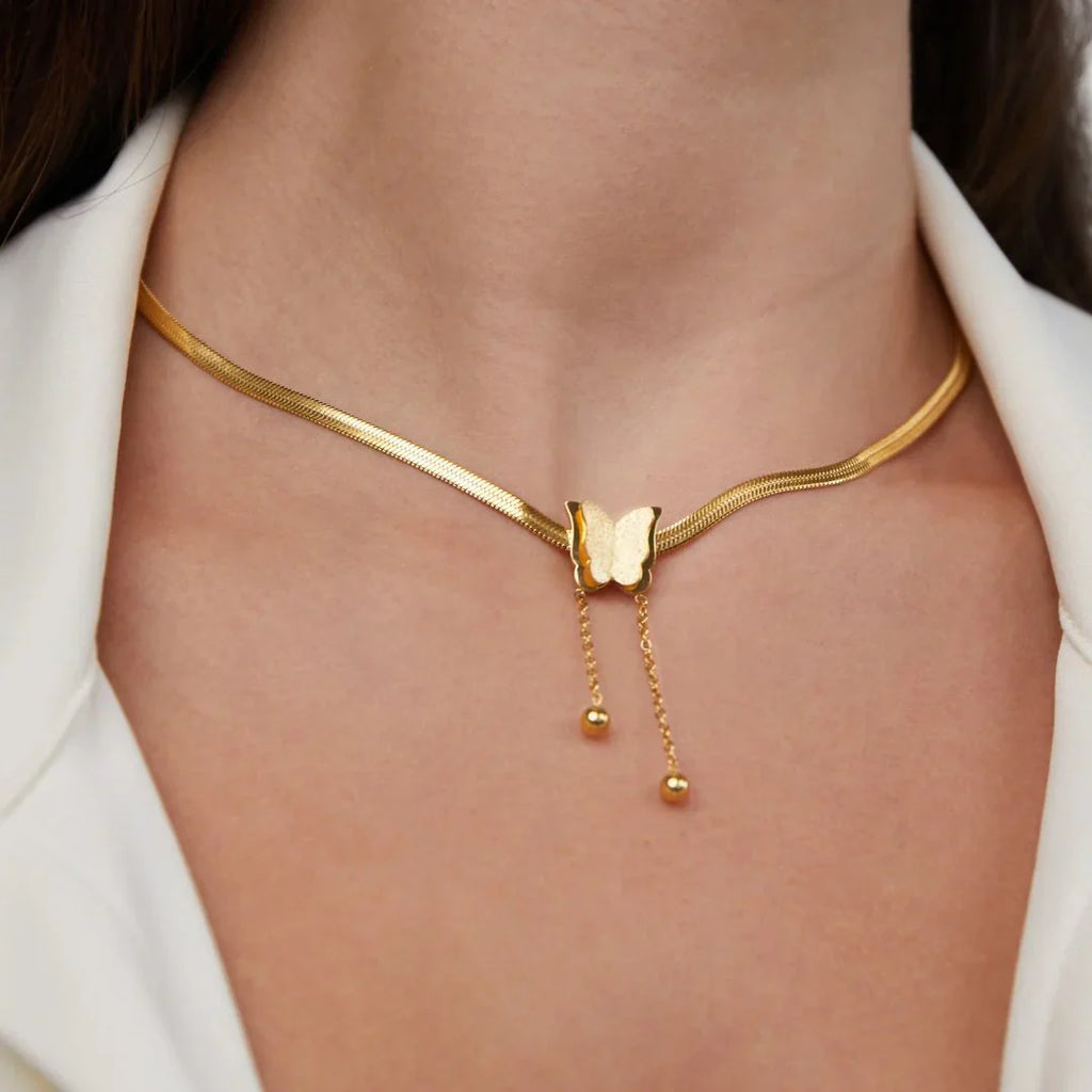 Vioraia Amelie Gold Butterfly Necklace