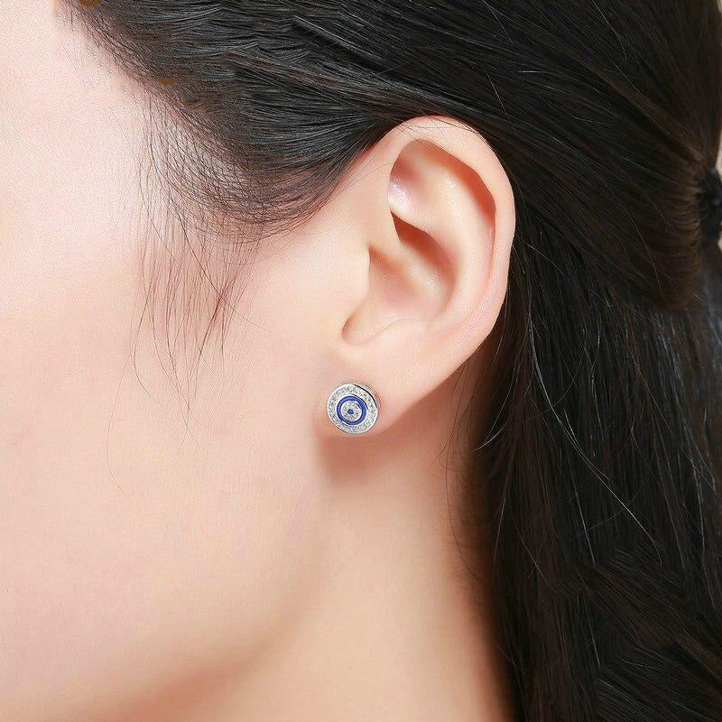 Vioraia Dazzling Symbolic Evil Eye Earrings