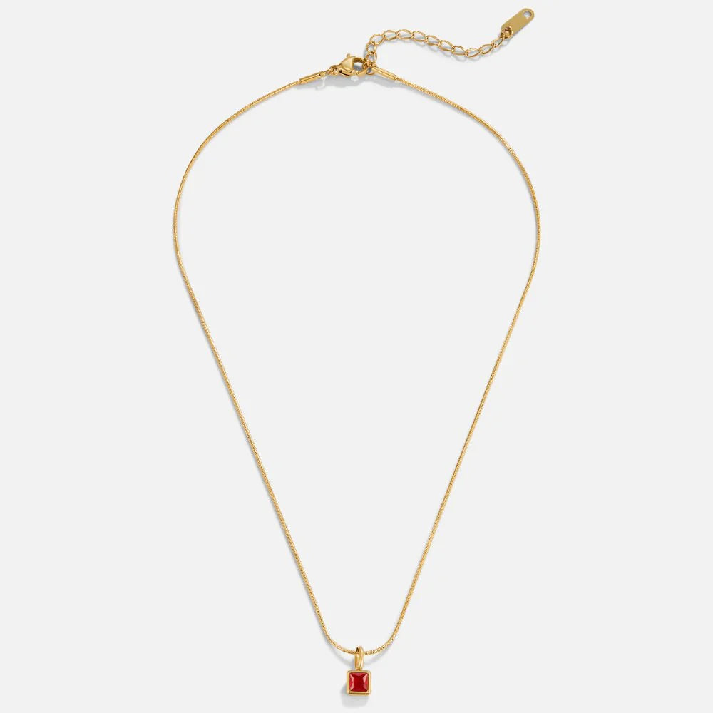 Vioraia Square Pendant Birthstone Necklace