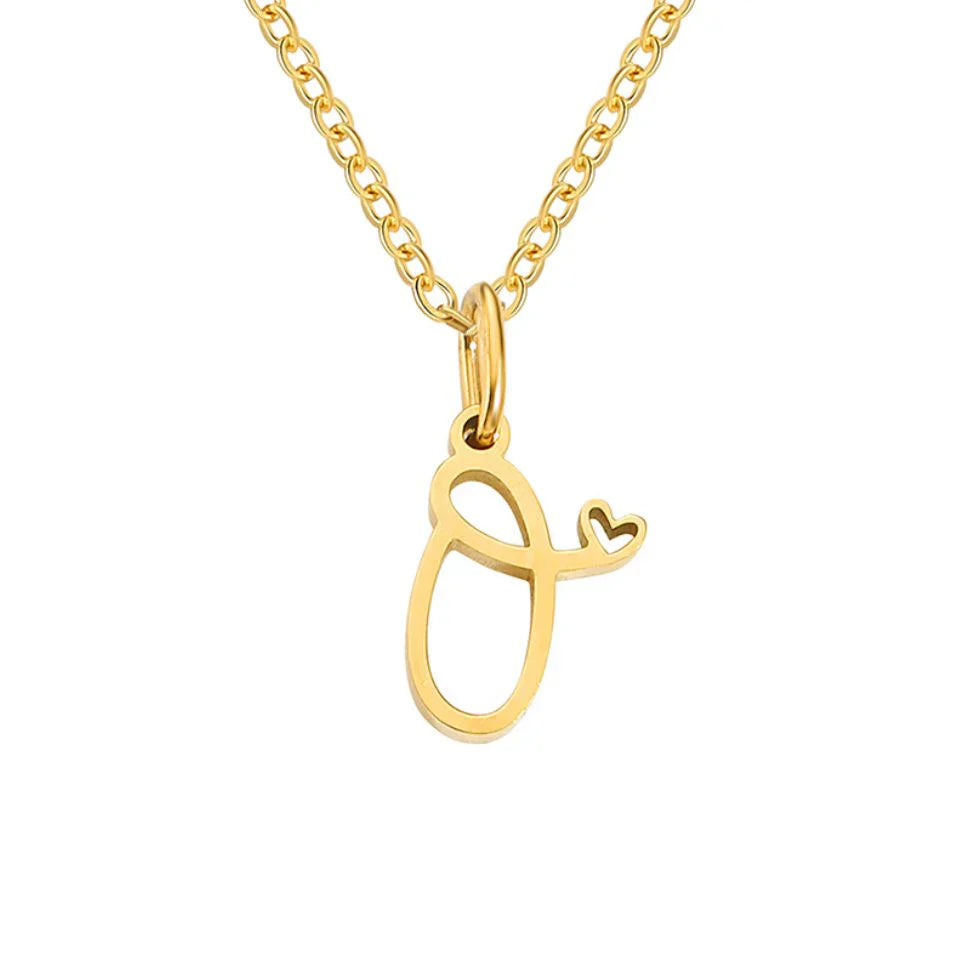 Vioraia Gold Letter Heart Necklace
